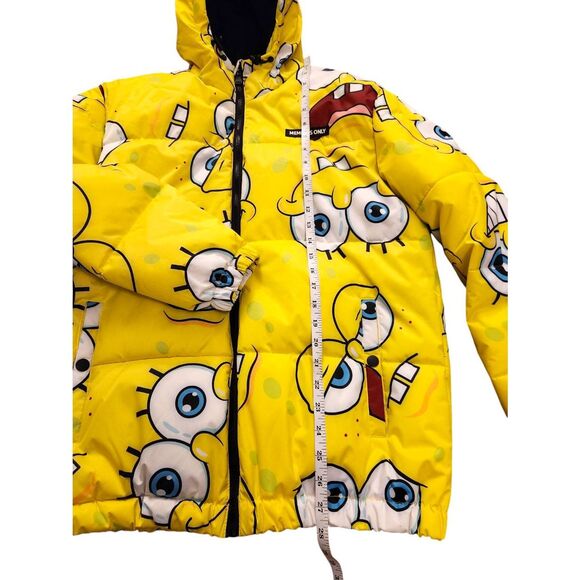 Members Only x Nickelodeon Men's Small Spongebob Puffer Jacket Hooded Full Zip - Picture 3 of 11